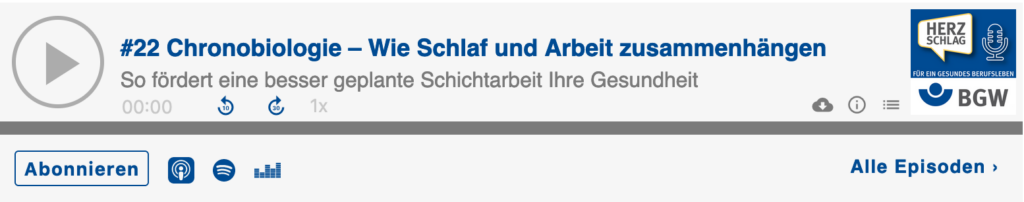 Podcast der BGW mit Michael Wieden über Chronobiologie